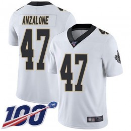 New Orleans Saints #47 Alex Anzalone White Men's Stitched NFL 100th Season Vapor Limited Jersey