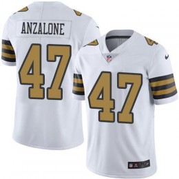 New Orleans Saints #47 Alex Anzalone White Men's Stitched NFL Limited Rush Jersey
