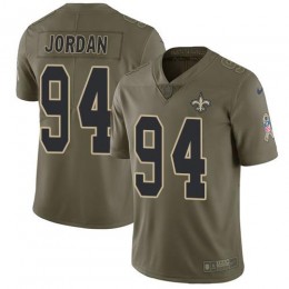 New Orleans Saints #94 Cameron Jordan Olive Men's Stitched NFL Limited 2017 Salute To Service Jersey