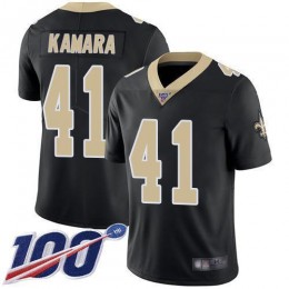 Saints #41 Alvin Kamara Black Team Color Men's Stitched NFL 100th Season Vapor Limited Jersey