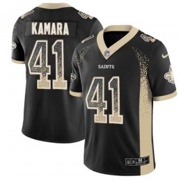 Saints #41 Alvin Kamara Black Team Color Men's Stitched NFL Limited Rush Drift Fashion Jersey