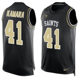 Saints #41 Alvin Kamara Black Team Color Men's Stitched NFL Limited Tank Top Jersey