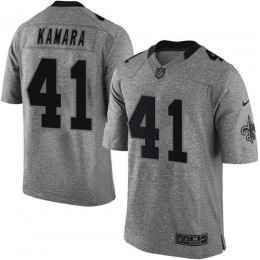 Saints #41 Alvin Kamara Gray Men's Stitched NFL Limited Gridiron Gray Jersey
