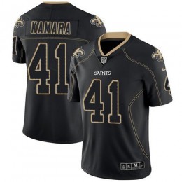 Saints #41 Alvin Kamara Lights Out Black Men's Stitched NFL Limited Rush Jersey