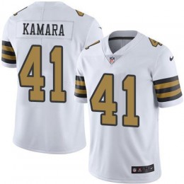 Saints #41 Alvin Kamara White Men's Stitched NFL Limited Rush Jersey