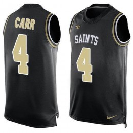 Saints #4 Derek Carr Black Team Color Men's Stitched NFL Limited Tank Top Jersey