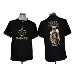 Saints #9 Drew Brees Black Men's NFL Game All Star Fashion Jersey