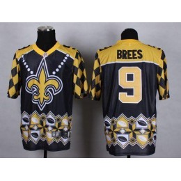 Saints #9 Drew Brees Black Men's Stitched NFL Elite Noble Fashion Jersey