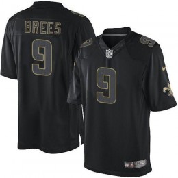 Saints #9 Drew Brees Black Men's Stitched NFL Impact Limited Jersey