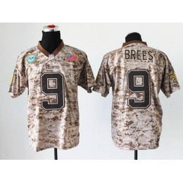 Saints #9 Drew Brees Camo Men's Stitched NFL New Elite USMC Jersey