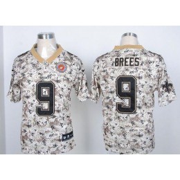 Saints #9 Drew Brees Camo USMC Men's Stitched NFL Elite Jersey