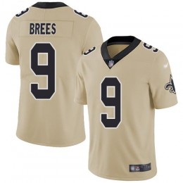 Saints #9 Drew Brees Gold Men's Stitched NFL Limited Inverted Legend Jersey