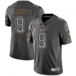 Saints #9 Drew Brees Gray Static Men's Stitched NFL Vapor Untouchable Limited Jersey