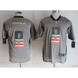 Saints #9 Drew Brees Grey Men's Stitched NFL Elite USA Flag Fashion Jersey