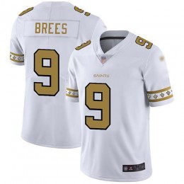Saints #9 Drew Brees White Men's Stitched NFL Limited Team Logo Fashion Jersey