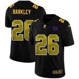 New York Giants #26 Saquon Barkley Men's Black Golden Sequin Vapor Limited NFL Jersey