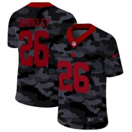 New York Giants #26 Saquon Barkley Men's 2020 Black CAMO Red Vapor Untouchable Limited Stitched NFL Jersey