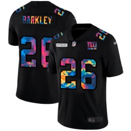 New York Giants #26 Saquon Barkley Men's Multi-Color Black 2020 NFL Crucial Catch Vapor Untouchable Limited Jersey