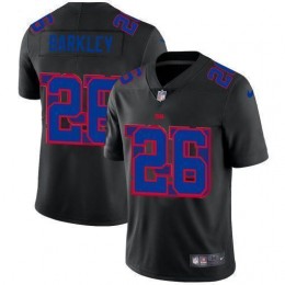 New York Giants #26 Saquon Barkley Men's Team Logo Dual Overlap Limited NFL Jersey Black
