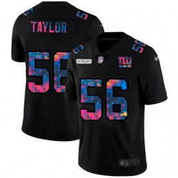 New York Giants #56 Lawrence Taylor Men's Multi-Color Black 2020 NFL Crucial Catch Vapor Untouchable Limited Jersey