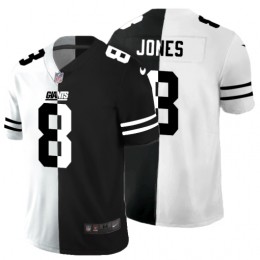 New York Giants #8 Daniel Jones Men's Black V White Peace Split Vapor Untouchable Limited NFL Jersey