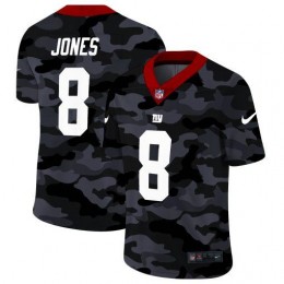 New York Giants #8 Daniel Jones Men's 2020 Black CAMO Vapor Untouchable Limited Stitched NFL Jersey