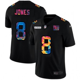 New York Giants #8 Daniel Jones Men's Multi-Color Black 2020 NFL Crucial Catch Vapor Untouchable Limited Jersey