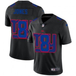 New York Giants #8 Daniel Jones Men's Team Logo Dual Overlap Limited NFL Jersey Black