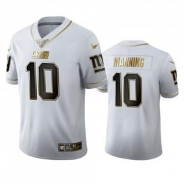 New York New York Giants #10 Eli Manning Men's White Golden Edition Vapor Limited NFL 100 Jersey