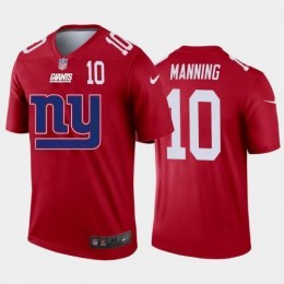 New York New York Giants #10 Eli Manning Red Men's Big Team Logo Player Vapor Limited NFL Jersey