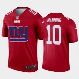 New York New York Giants #10 Eli Manning Red Men's Big Team Logo Vapor Limited NFL Jersey