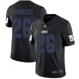 Giants #26 Saquon Barkley Black Men's Stitched NFL Limited Rush Impact Jersey
