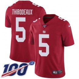 Giants #5 Kayvon Thibodeaux Red Alternate Men's Stitched NFL 100th Season Vapor Limited Jersey