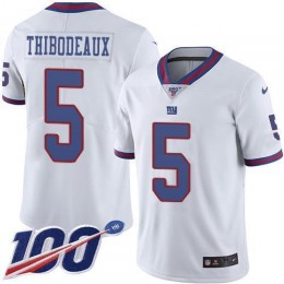Giants #5 Kayvon Thibodeaux White Men's Stitched NFL Limited Rush 100th Season Jersey