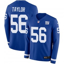 Giants #56 Lawrence Taylor Royal Blue Team Color Men's Stitched NFL Limited Therma Long Sleeve Jersey