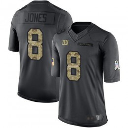 Giants #8 Daniel Jones Black Men's Stitched NFL Limited 2016 Salute To Service Jersey