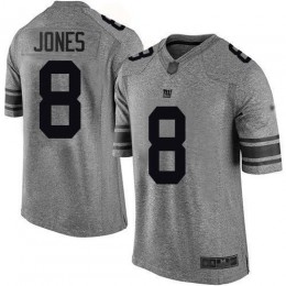 Giants #8 Daniel Jones Gray Men's Stitched NFL Limited Gridiron Gray Jersey