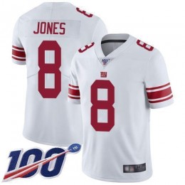 Giants #8 Daniel Jones White Men's Stitched NFL 100th Season Vapor Limited Jersey