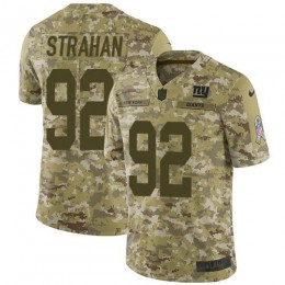 Giants #92 Michael Strahan Camo Men's Stitched NFL Limited 2018 Salute To Service Jersey