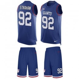 Giants #92 Michael Strahan Royal Blue Team Color Men's Stitched NFL Limited Tank Top Suit Jersey