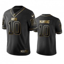 New York Giants #10 Eli Manning Black Golden Limited Edition Stitched NFL Jersey