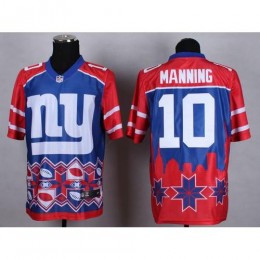 New York Giants #10 Eli Manning Blue Men's Stitched NFL Elite Noble Fashion Jersey