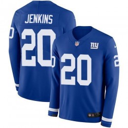 New York Giants #20 Janoris Jenkins Royal Blue Team Color Men's Stitched NFL Limited Therma Long Sleeve Jersey
