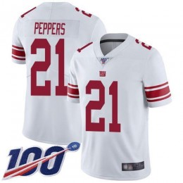 New York Giants #21 Jabrill Peppers White Men's Stitched NFL 100th Season Vapor Limited Jersey