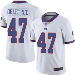 New York Giants #47 Alec Ogletree White Men's Stitched NFL Limited Rush Jersey