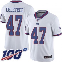 New York Giants #47 Alec Ogletree White Men's Stitched NFL Limited Rush 100th Season Jersey