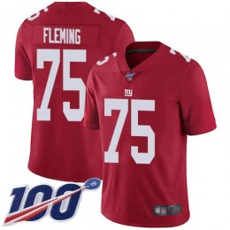 New York Giants #75 Cameron Fleming Red Men's Stitched NFL Limited Inverted Legend 100th Season Jersey
