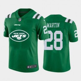 New York Jets #28 Curtis Martin Green Men's Big Team Logo Vapor Limited NFL Jersey