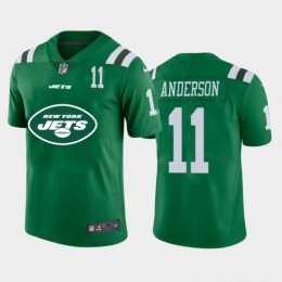New York New York Jets #11 Robby Anderson Green Men's Big Team Logo Player Vapor Limited NFL Jersey