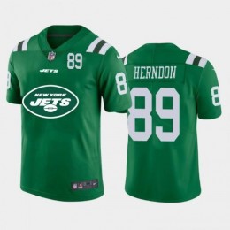 New York New York Jets #89 Chris Herndon Green Men's Big Team Logo Player Vapor Limited NFL Jersey